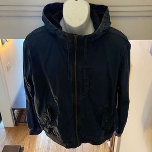 Used Men’s GAP Hooded Full Zip Bomber Jacket - size L - blue